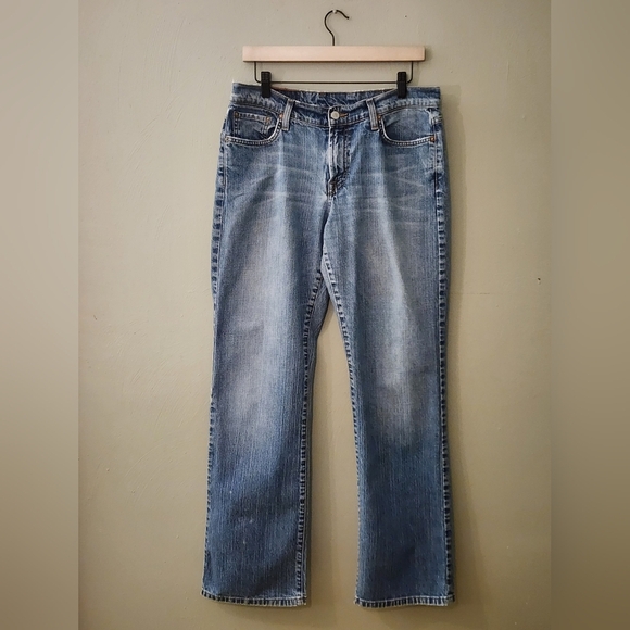 Lucky Brand Dungarees Rider Fit Relaxed Long Jeans Womens Size 12/31 - Picture 1 of 10